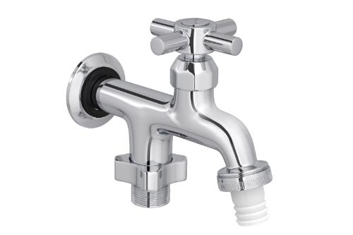 Torneira para Tanque de Parede com Deriva��o para Maquina Izy Cromado