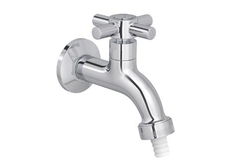 Torneira de Parede para Jardim e Tanque com Adaptador de Mangueira Izy Cromado