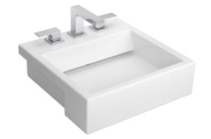 Cuba Semiencaixe Quadrada com Mesa e V�lvula Oculta Branco - L.863.17