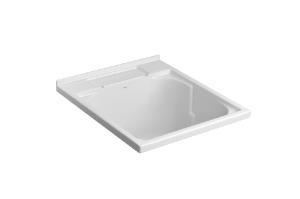 Tanque de Sobrepor Multiuso com Esfregador de Madeira  Branco - L.110.17