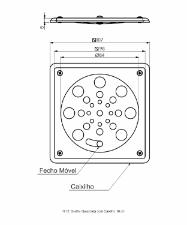 Grelha Quadrada 10 cm com Caixilho  Cromado