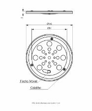 Grelha Redonda 10 cm com Caixilho  Cromado