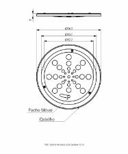 Grelha Redonda 15 cm com Caixilho  Cromado