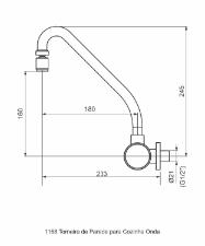 Torneira para Cozinha Parede Onda Cromado