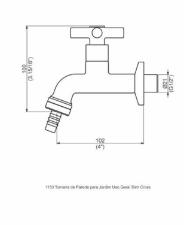 Torneira de Parede para Jardim Slim Cross Cromado