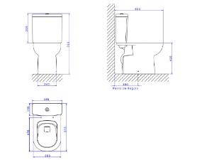 Bacia para Caixa Acoplada Vogue Plus Branco - P.505.17