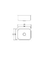 Cuba Simples Luxo 50X40 CS-50 com V�lvula Inox Escovado