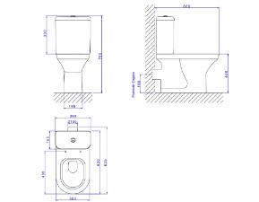 Bacia para Caixa Acoplada com sa�da Horizontal Nuova Branco - P.133.17