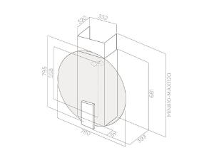 Coifa Space Eds 78cm Parede Preto