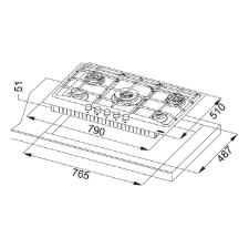 Cooktop a G�s Neptune Franke 79x51 com Kit de Convers�o