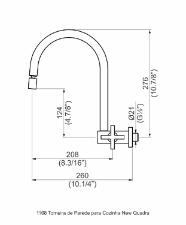 Torneira para Cozinha Parede New Quadra Cromado