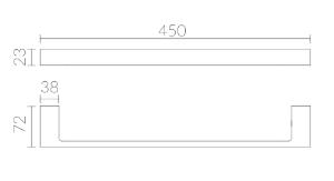 Porta Toalha 45cm Quadro Cromado