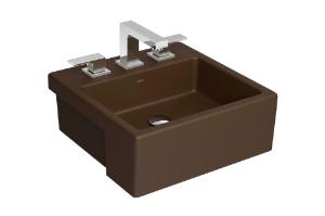 Cuba Semiencaixe Quadrada com Mesa Marrom Fosco - L.830.22