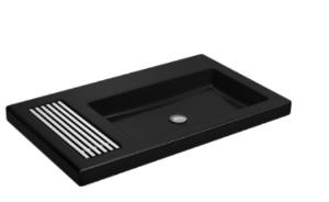 Cuba de Sobrepor com Saboneteira Grelha �bano e Cromado - L.1044C.95