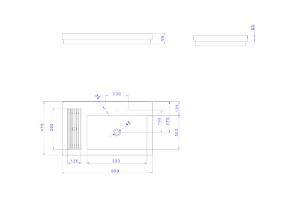 Cuba de Sobrepor com Saboneteira Grelha �bano e Cromado - L.1044C.95