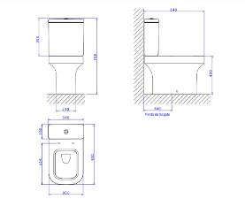 Bacia para Caixa Acoplada Piano �bano Fosco - P.330.94