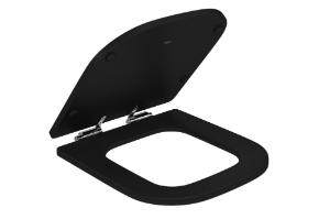 Assento Poli�ster Slow Close Piano Ebano Fosco / Cromado