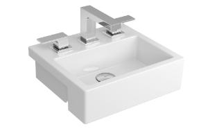 Cuba de Semiencaixe Retangular com Mesa Branco - L.733.17