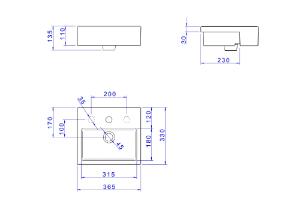 Cuba de Semiencaixe Retangular com Mesa Branco - L.733.17