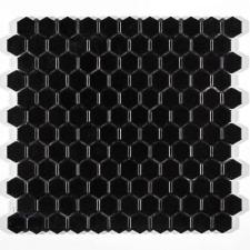 Pastilha de Porcelana Hexagonal 2,5X2,5 Preto Acetinado - M4337 (Caixa 1,43M�)