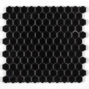 Pastilha de Porcelana Hexagonal 2,5X2,5 Preto Acetinado - M4337 (Caixa 1,43M�)