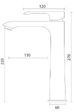 Misturador Monocomando para Lavat�rio de Mesa Bica Alta Fashion Rose Gold