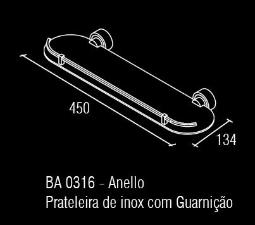 Prateleira Anello Cromado e Preto