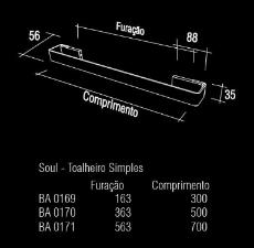 Porta Toalha 50 cm Soul Cromado