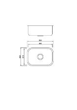 Cuba Simples Extra 46,5X31 CS-1 4 1/2 com V�lvula Inox Escovado