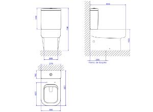 Bacia para Caixa Acoplada Unic Cinza Fosco - P.450.86