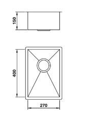 Cuba Reta 27X40 LR-27 Inox Escovado