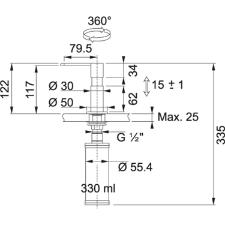 Dosador de Sab�o Escovado Franke Quadrado