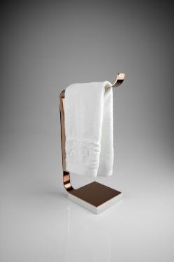 Porta Toalha de Bancada Soho Rose e Branco