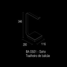 Porta Toalha de Bancada Soho Rose e Branco