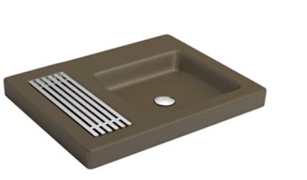 Cuba de Sobrepor com Saboneteira Grelha Marrom Fosco e Cromado - L.131.C.22