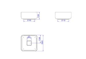 Cuba de Apoio Quadrada Cinza Antracite -  L.11030.85