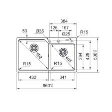 Cuba Dupla de Sobrepor Urban Fragranite Polar White Franke 86cm