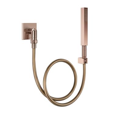 Ducha Manual Com Joelho 90� Square Cobre Escovado