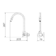 Torneira para Cozinha de Parede 1/2 e 3/4 Nova Trio Cromado