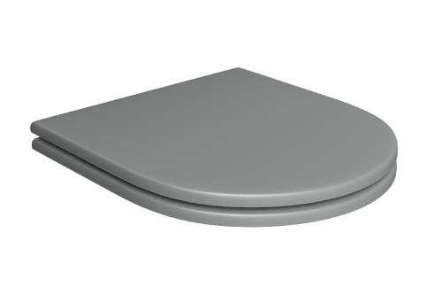 Assento Poli�ster Slow Close Lk/Nuova/Carrara/Level Cinza Fosco / Black Matte