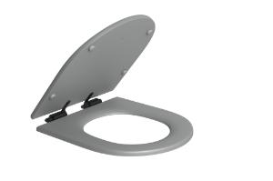 Assento Poli�ster Slow Close Lk/Nuova/Carrara/Level Cinza Fosco / Black Matte