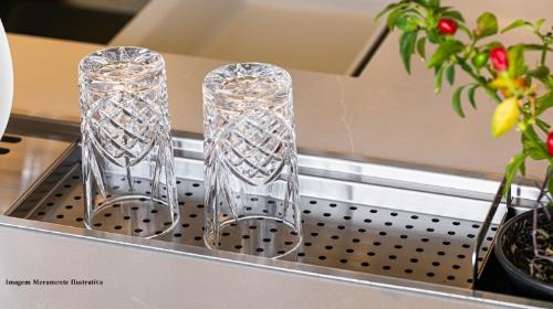 Porta Copos 45cm Inox