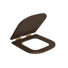 Assento Poli�ster Slow Close Piano Marrom Fosco / Gold Matte