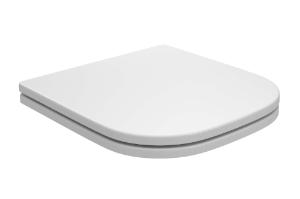 Assento Poli�ster Slow Close Piano Branco / Black Matte