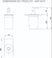 Dispenser para Sab�o Liquido 75cm Inox