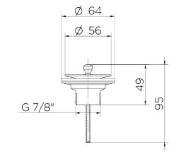 V�lvula de Escoamento Universal Arte com Tampa de Metal Ouro Escovado