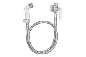 Ducha Higi�nica com Registro Gatilho Branco Flex Plus Cromado