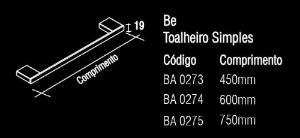 Porta Toalha 45 cm Be Cromado
