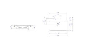 Cuba de Sobrepor Retangular �bano Fosco - L.145.94