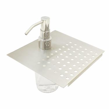 Dispenser para Sab�o Liquido e Apoio de Esponja 15cm Inox